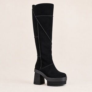 UGG New Heights Platform Xtra Over-the-Knee Black Boots